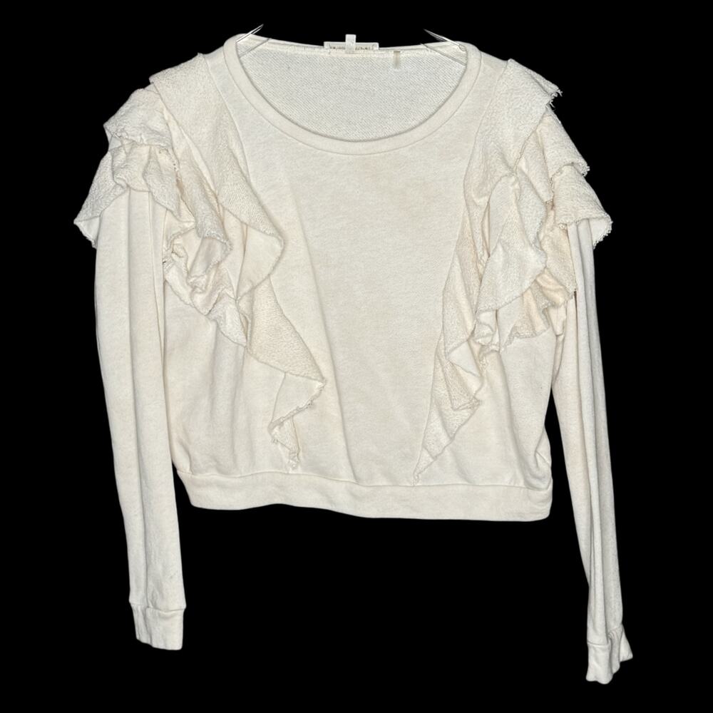 LoveShackFancy S Melanie Top Ruffle Front Detail Cream Prairie Cottage *flaw